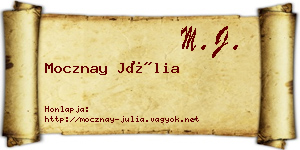 Mocznay Júlia névjegykártya